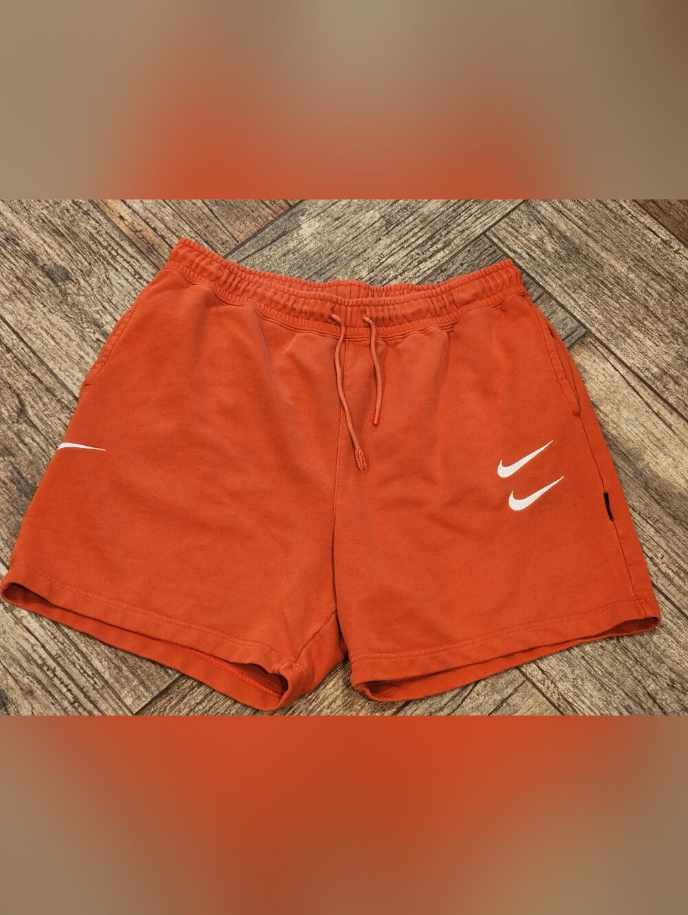 Nike Sweat Shorts Men International Goddess Of Victory Double Swoosh Orange XL